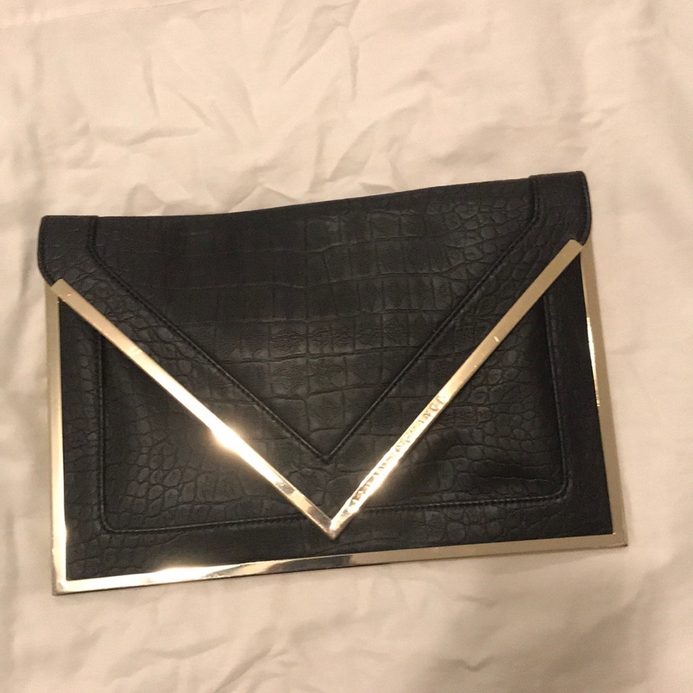 Black Armani Exchange large clutch faux leather